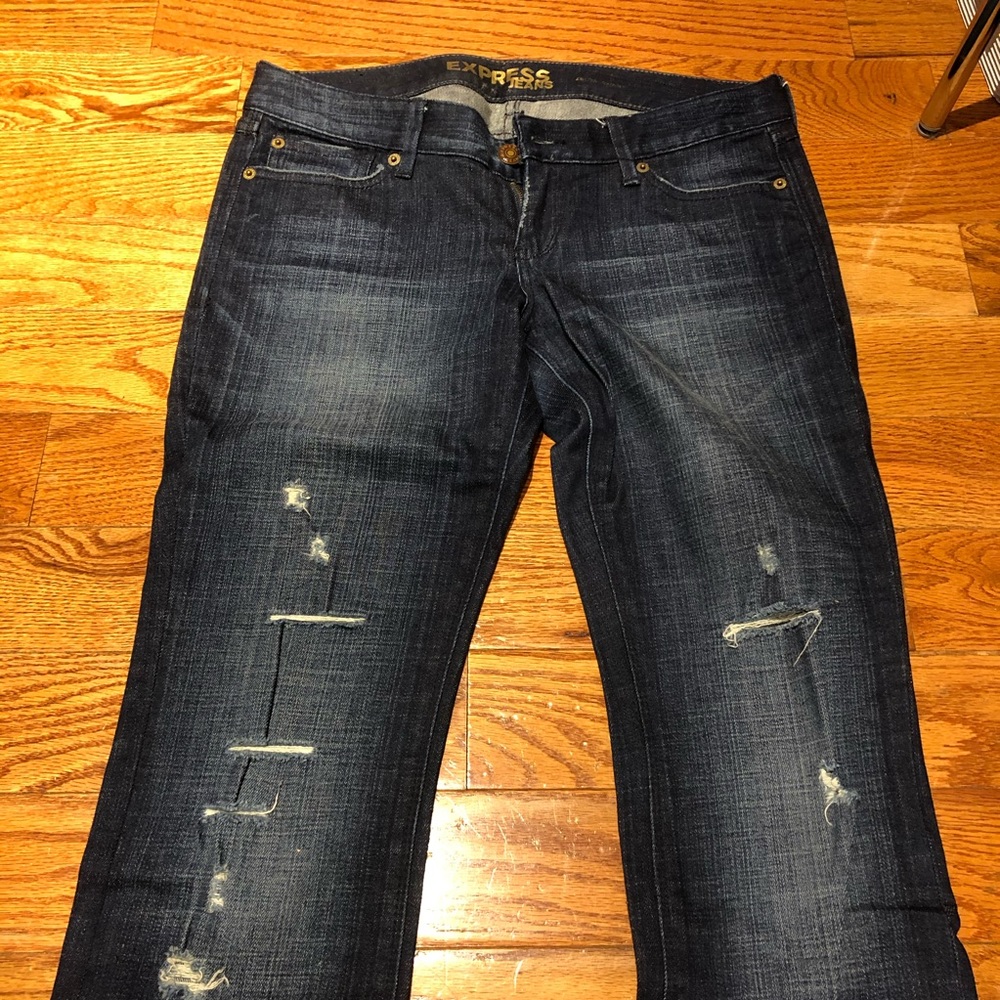 EXPRESS straight leg distressed denim